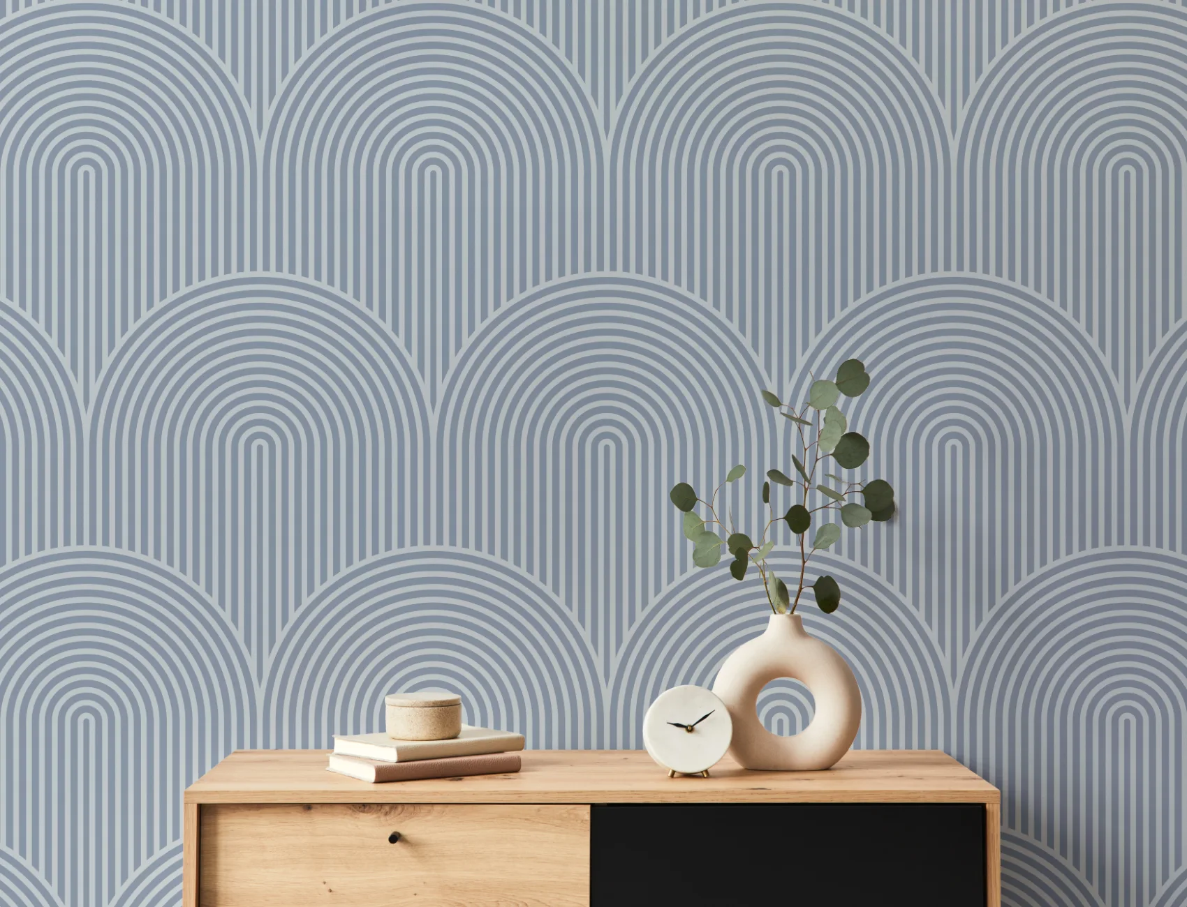 Blue Circuit Design Geometric Striped Repeat Pattern Wallpaper