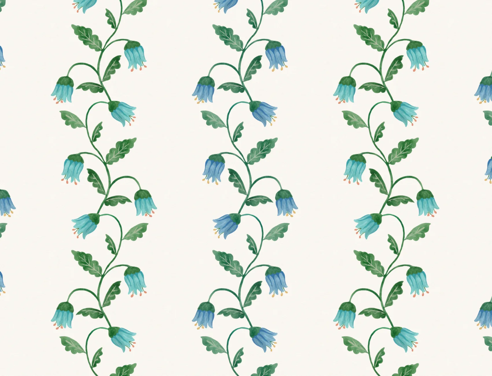 Papier peint jacinthe ondulé à rayures blanches