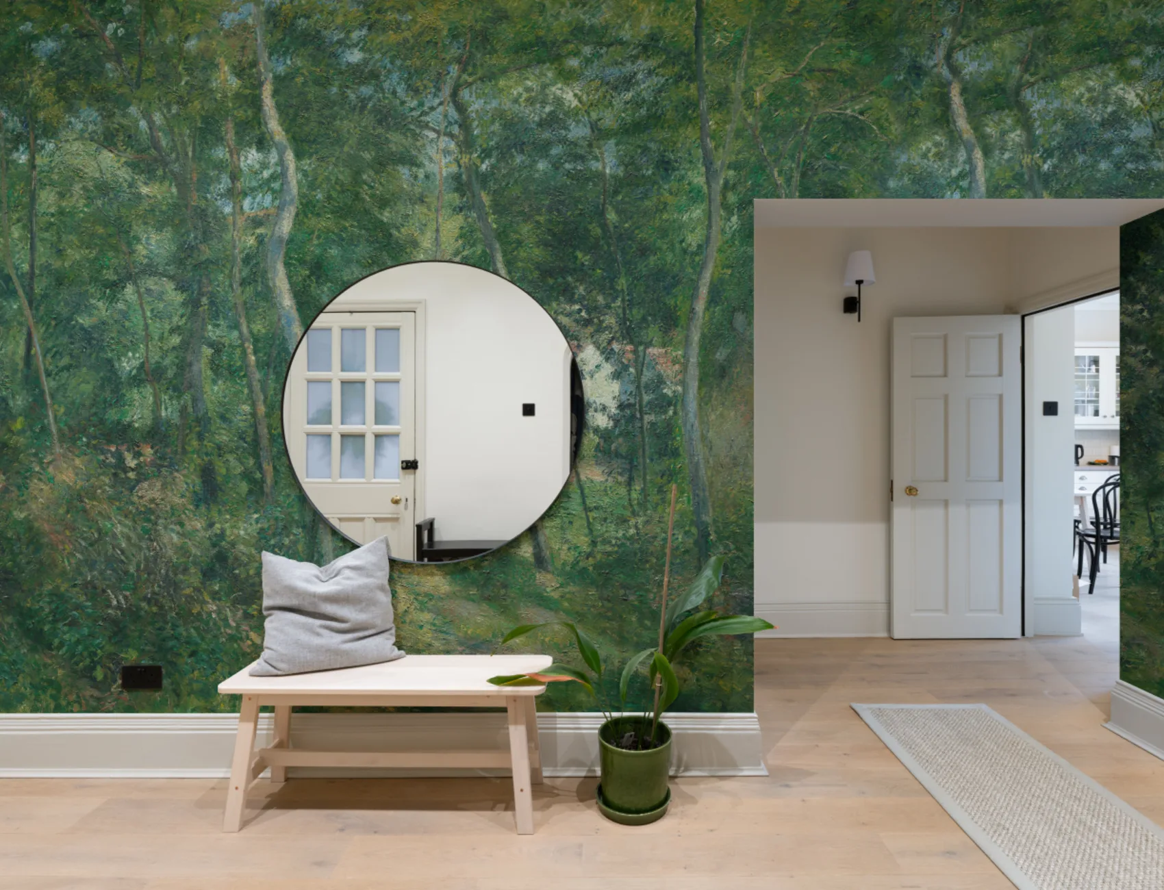 Green Wild Woodland Oil Painting Mural