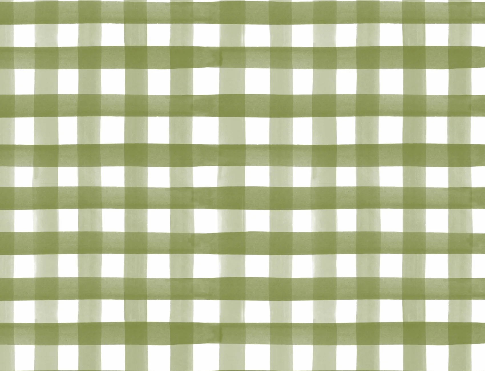 Mörkgrön akvarell Gingham tapet