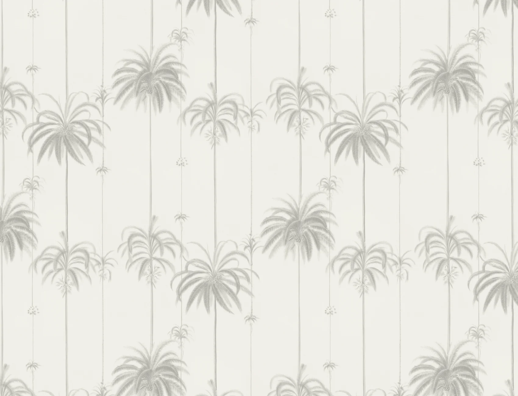 Papier peint beige à rayures et palmiers tropicaux
