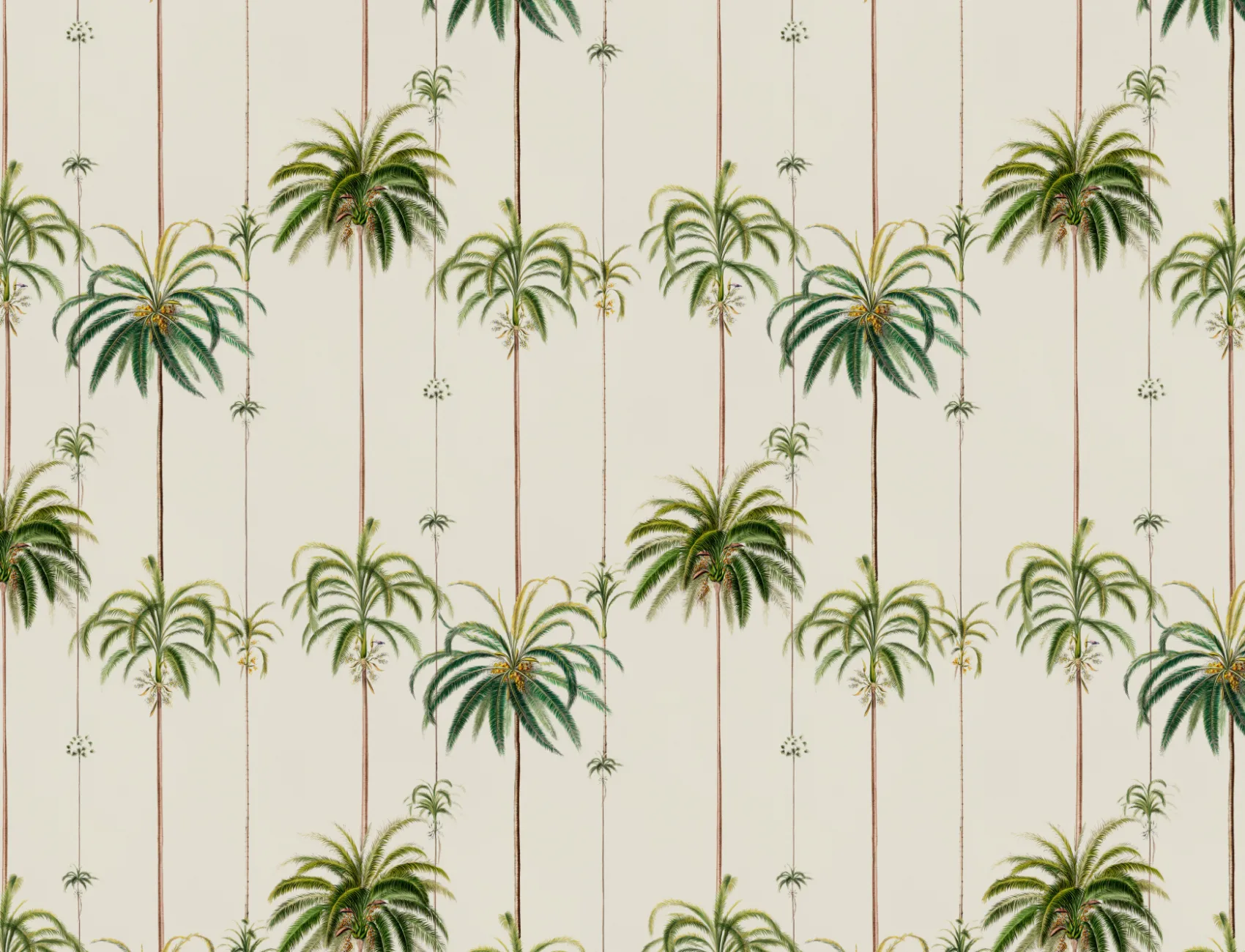 Classic Striped Tropical Palms Wallpaper