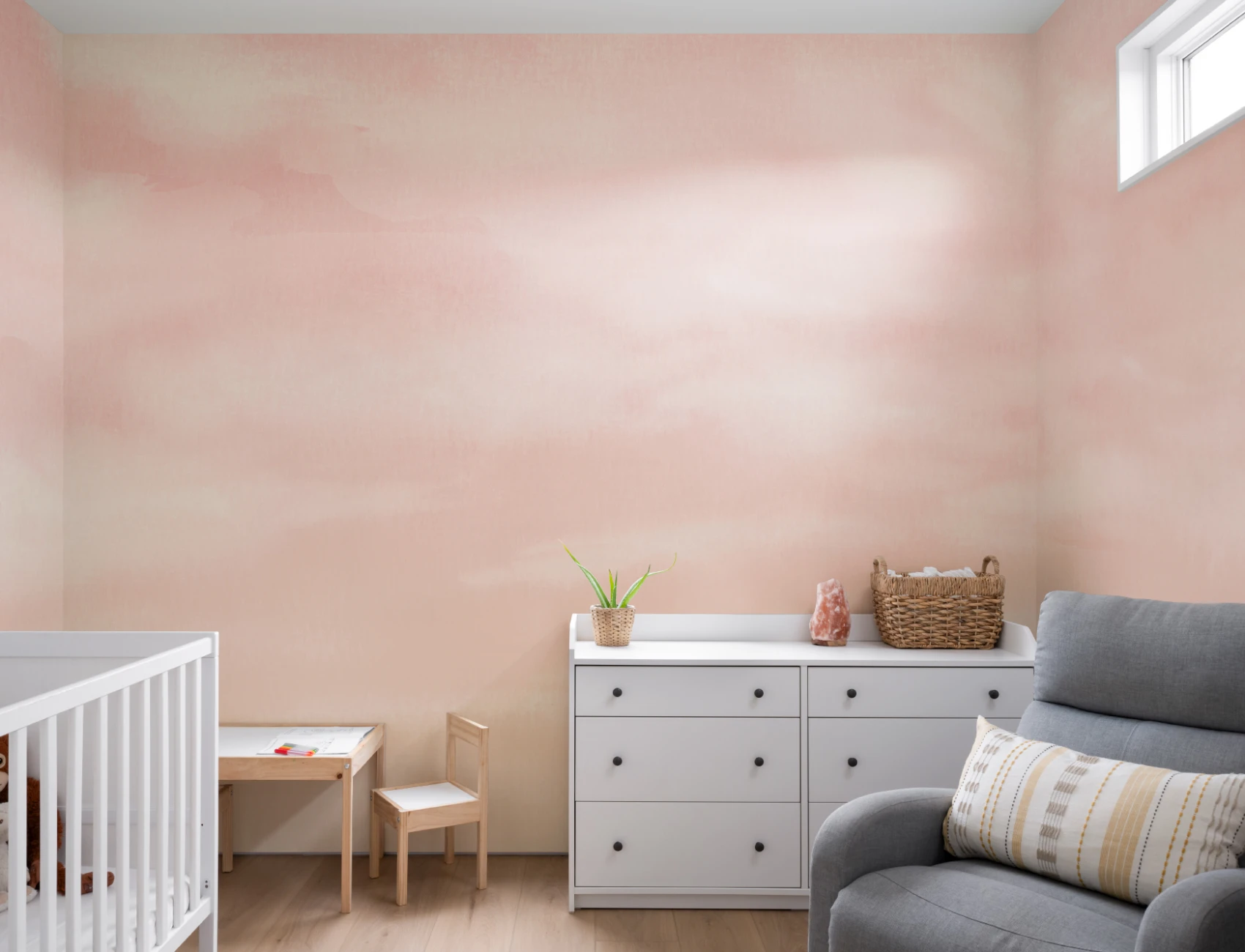 Mural Papel Pintado Acuarela con Atardecer Naranja