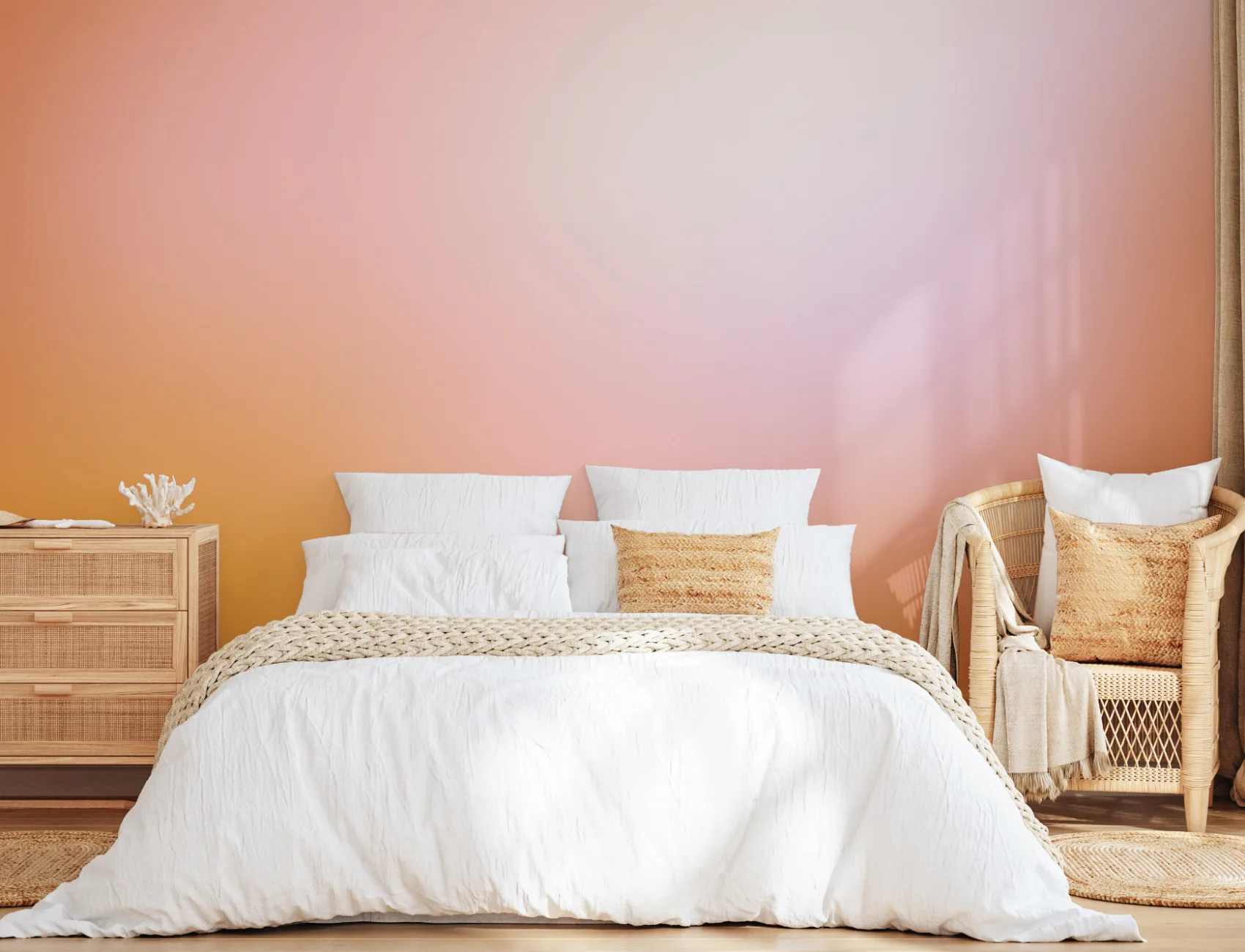 Orange and Pink Ombre Wallpaper Mural