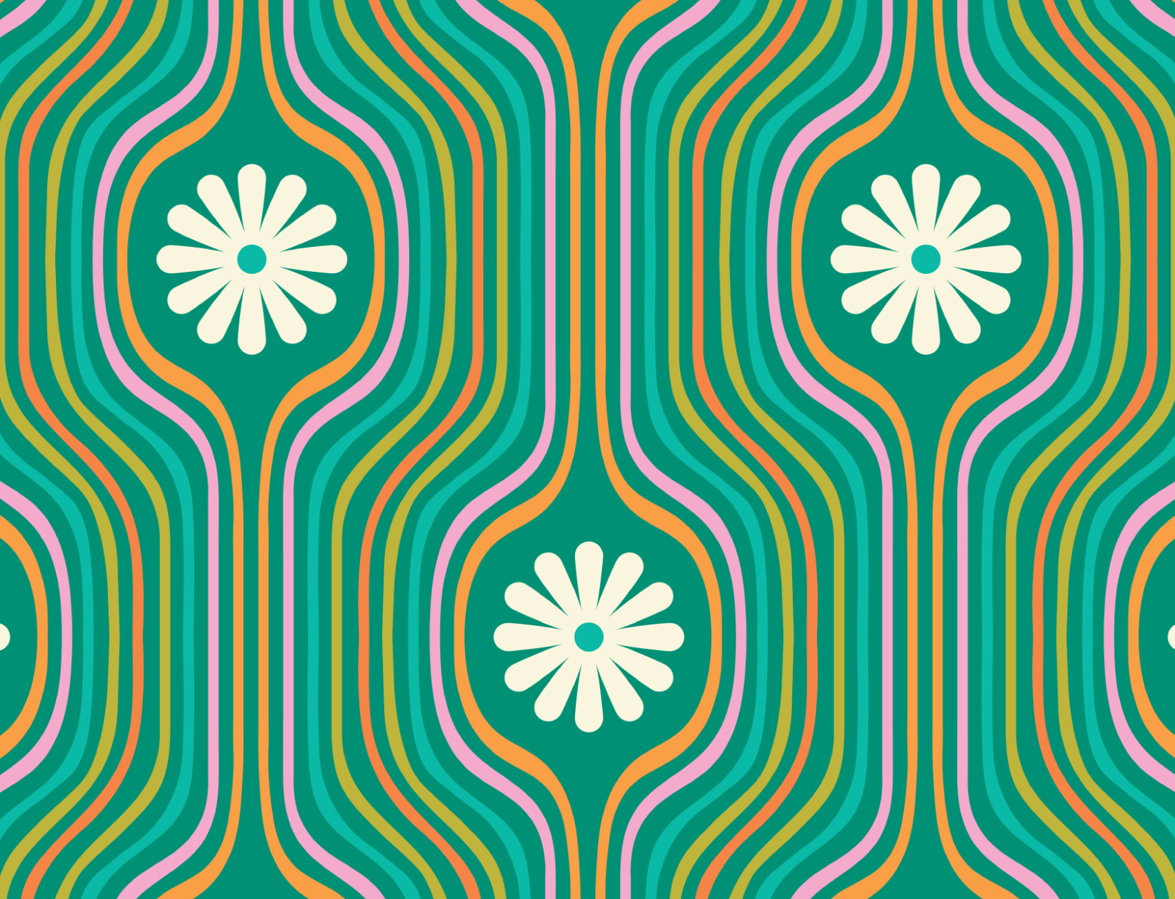 Elizabeth Olwen Joyride Green Wallpaper