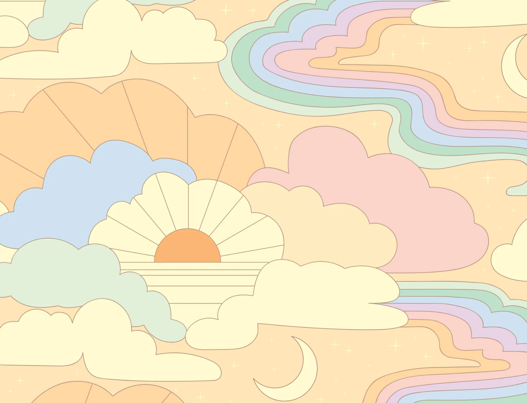 Elizabeth Olwen Cosmic Skyway Peach Mural