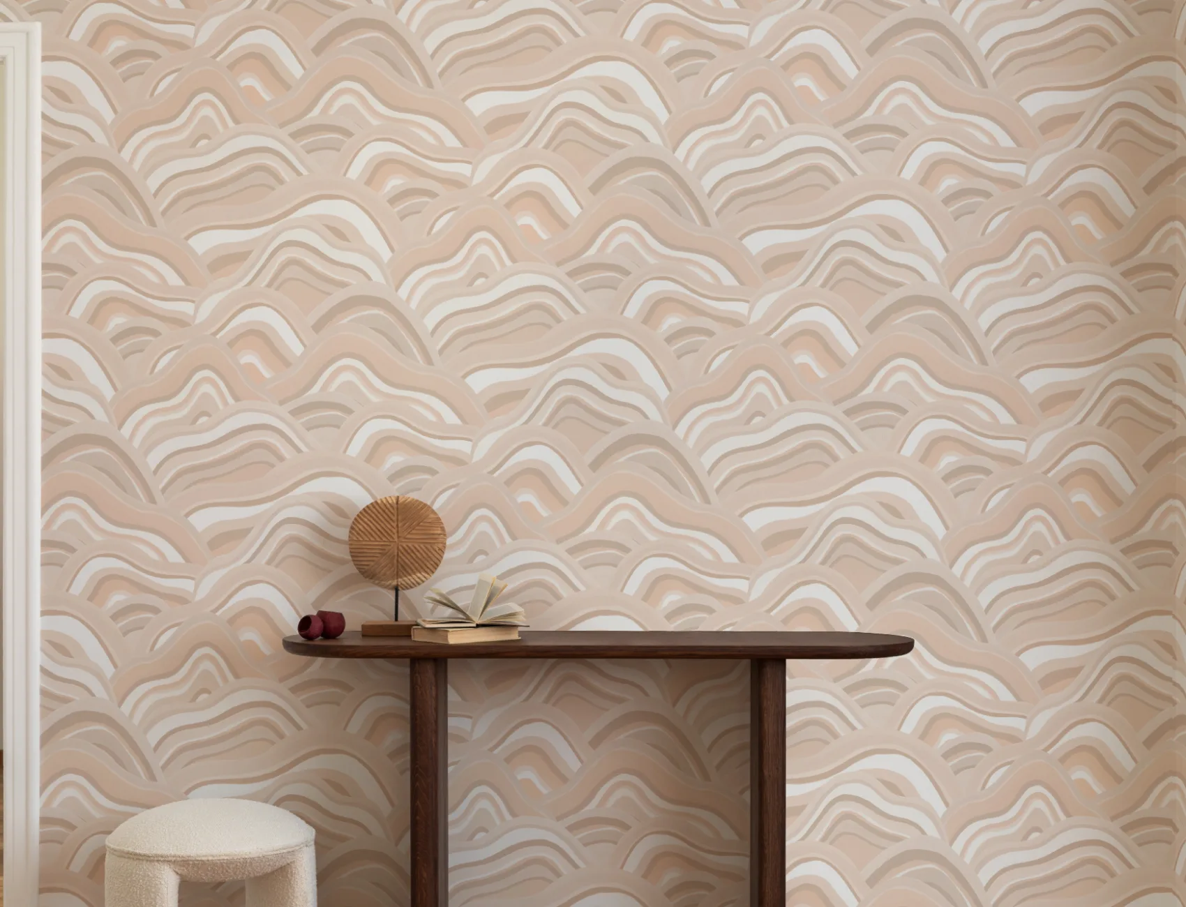 Neutral Abstract Painted Dunes Wallpaper