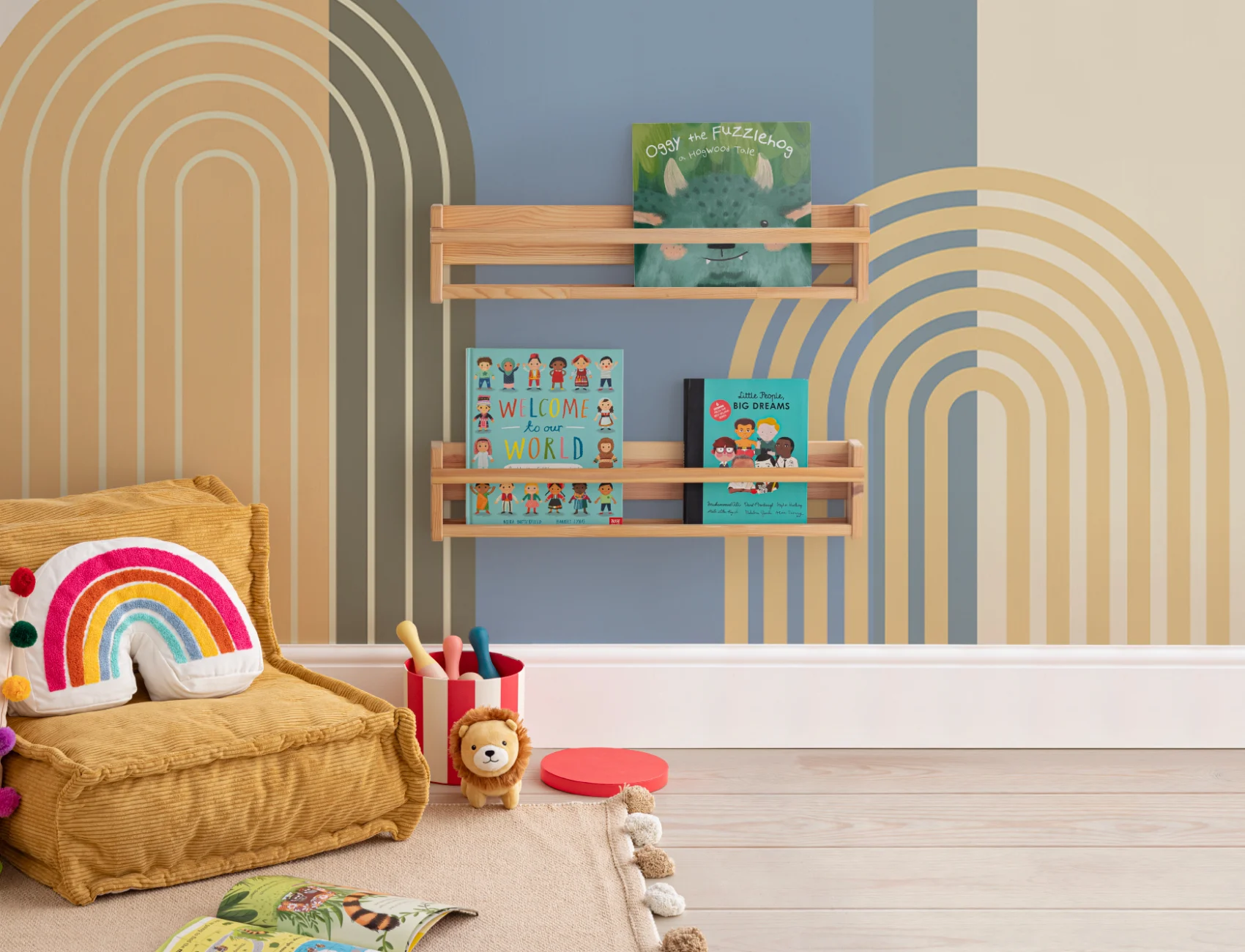 Multi Retro Geometric Arches Mural