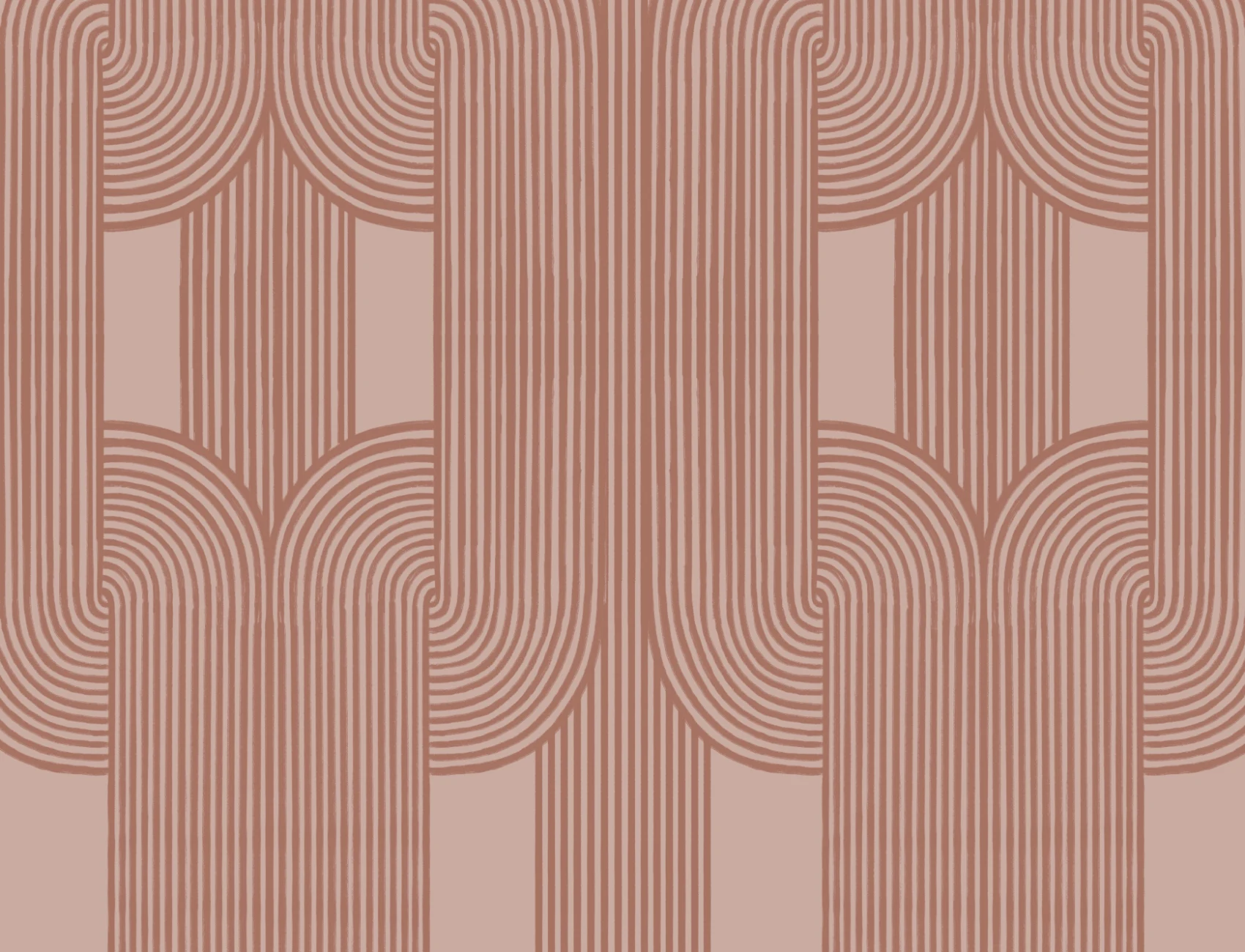 Carta da parati rosa con linee e curve rilassanti