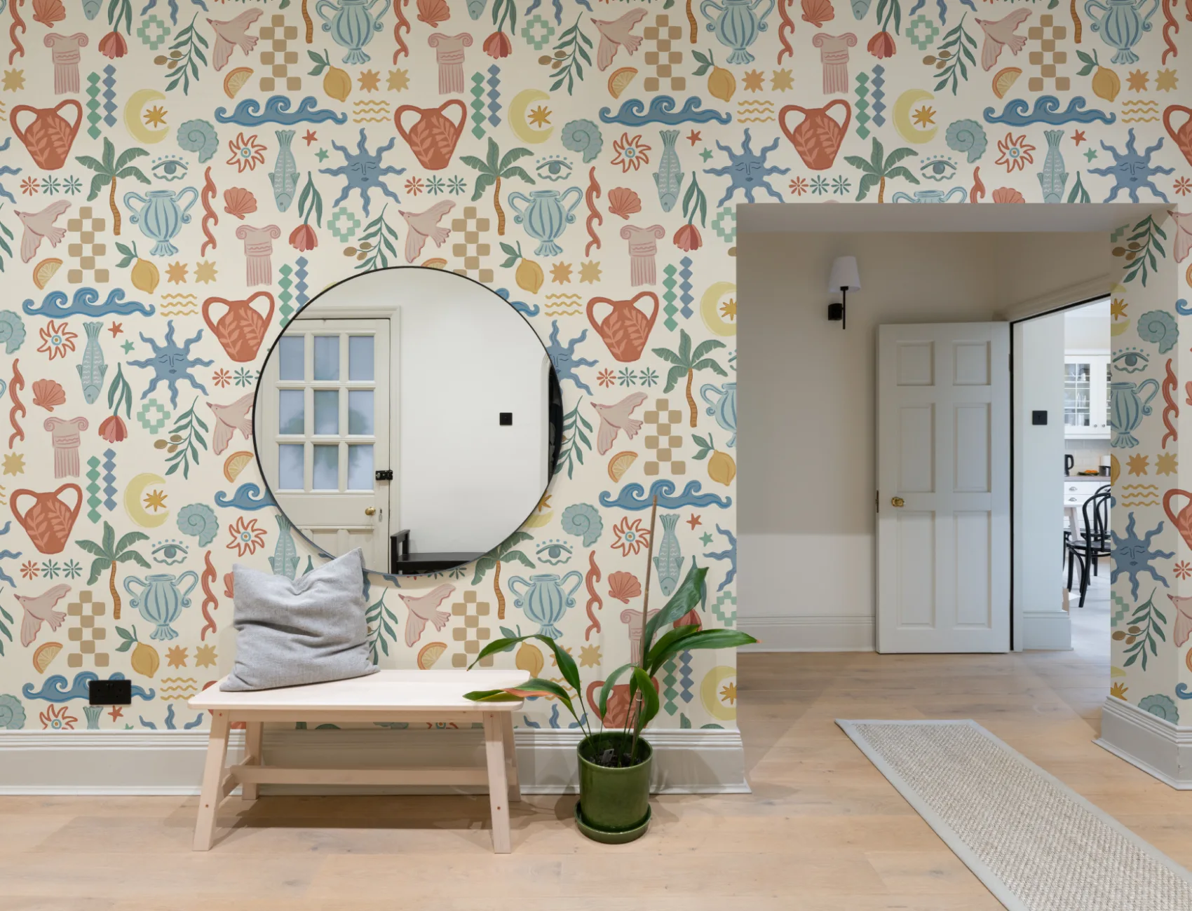 Bright La Dolce Vita Mediterranean Print Mural