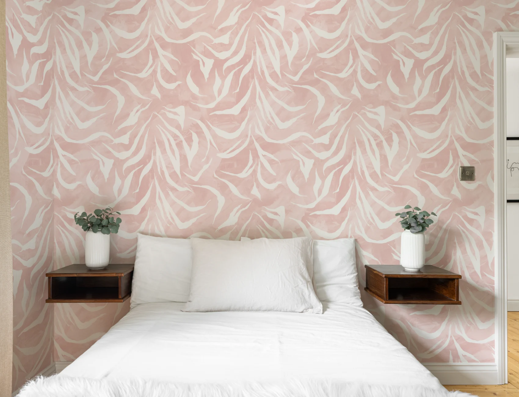 Roze Abstract Tijgerstrepen Herhaal Patroon Behang