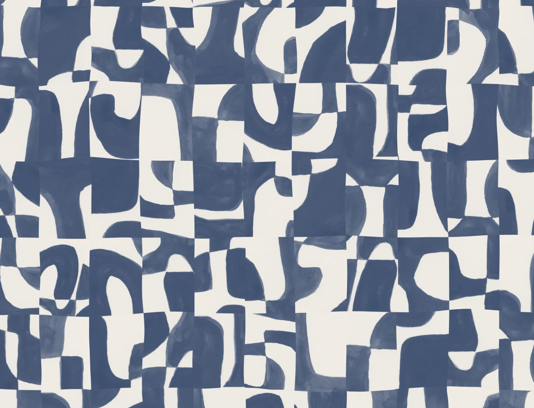 Abstract Geometric Pattern Wall Mural in Cool Blue