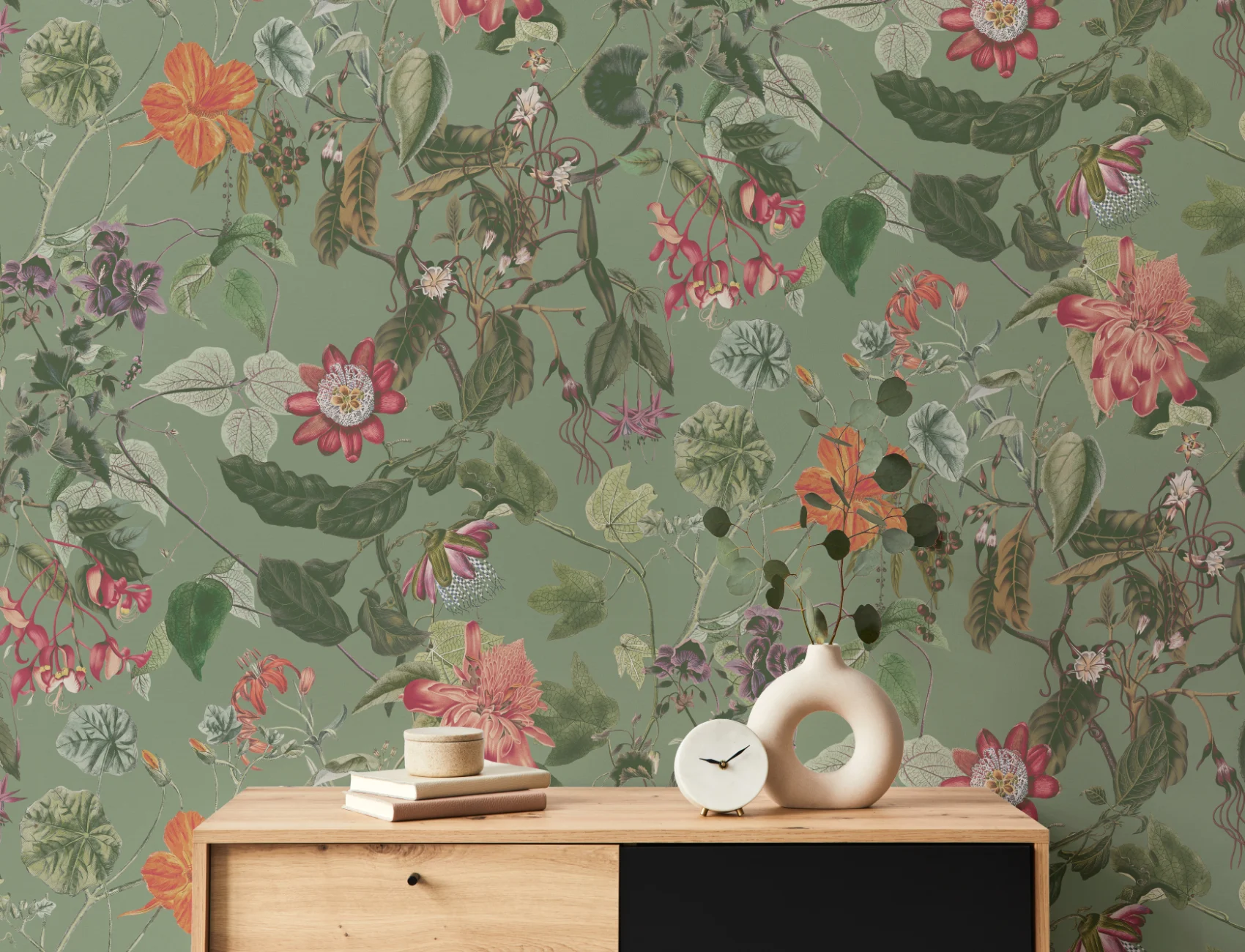 Murale florale botanice luxuriante în verde Verdant