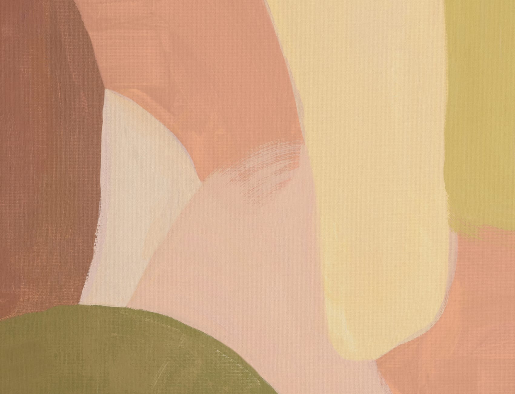 Malet fed, abstrakt fototapet i bløde, beige pasteller
