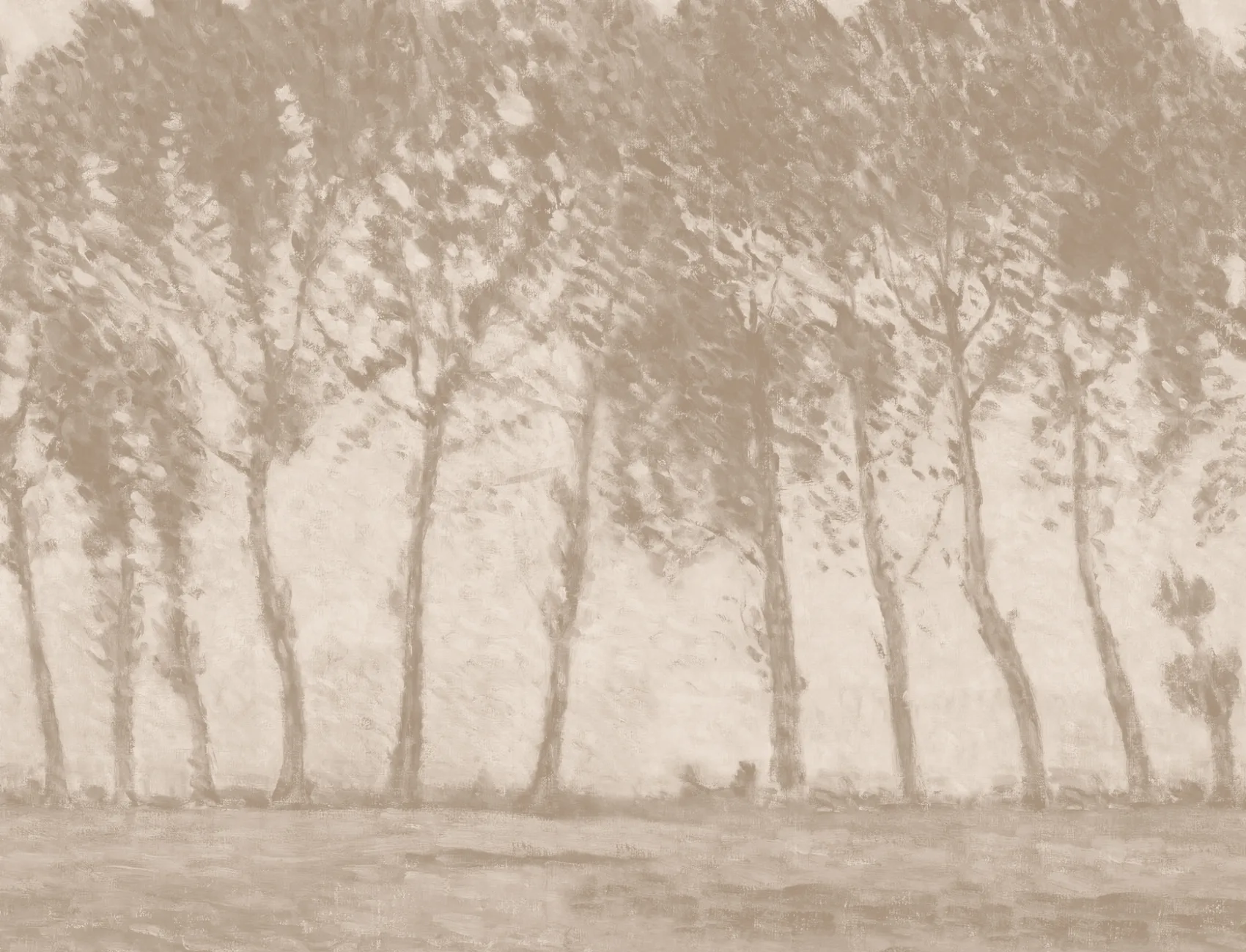 Vintage Rainy Forest Wall Mural in Earthy Neutrals