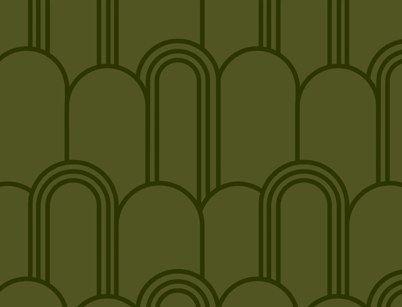 Green Art Deco Arch Repeat Pattern Wallpaper