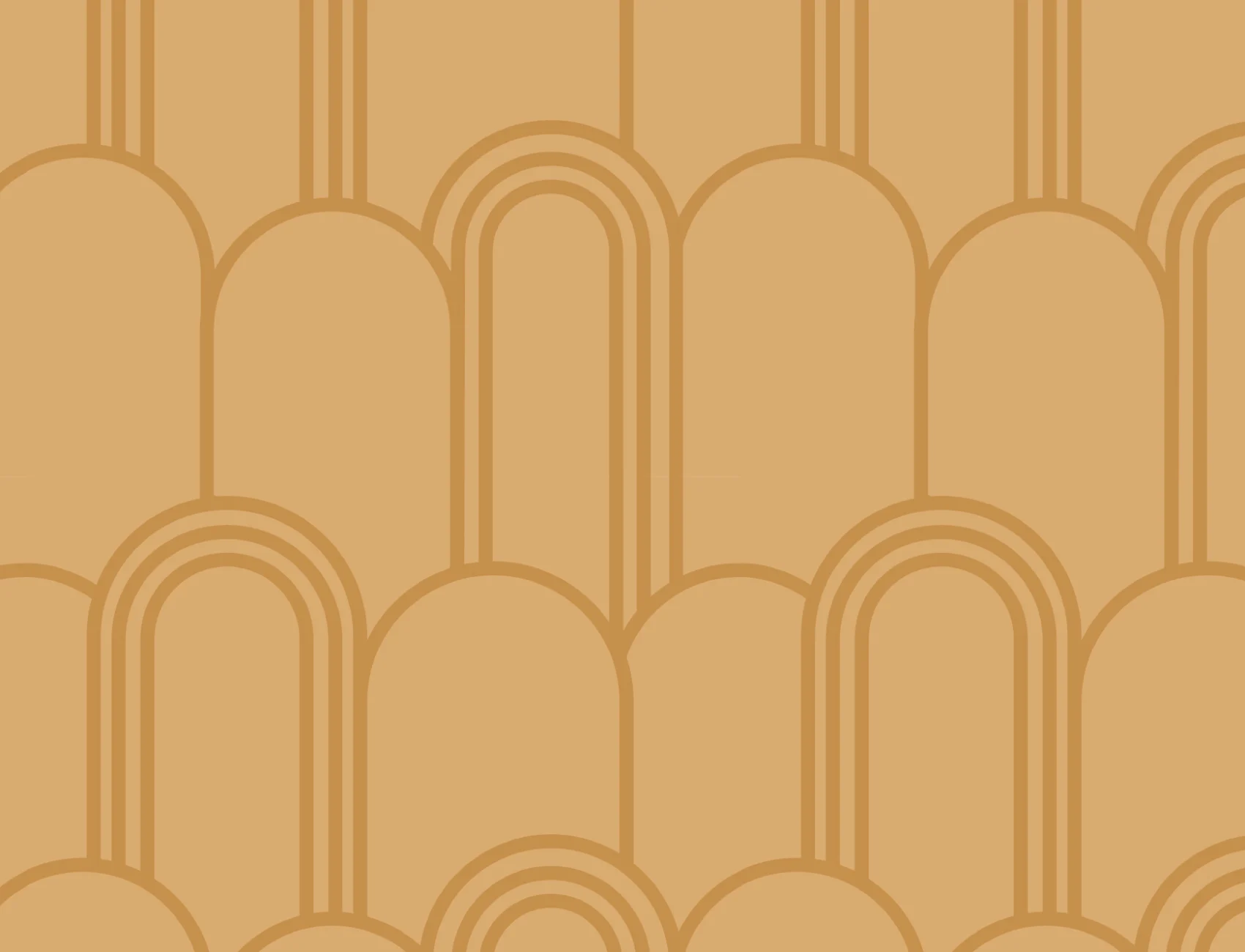 Keltainen Art Deco Arch toista kuvio tapetti