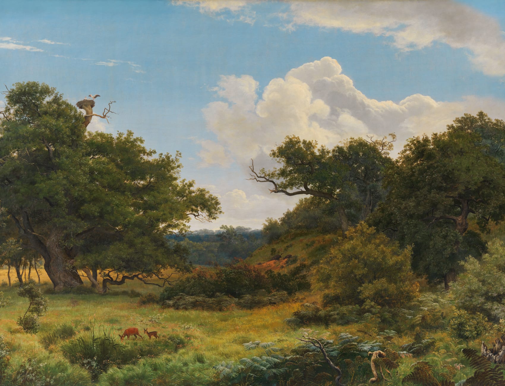 Klassieke Landschap muurschildering Doe Glade door P. C. Skovgaard
