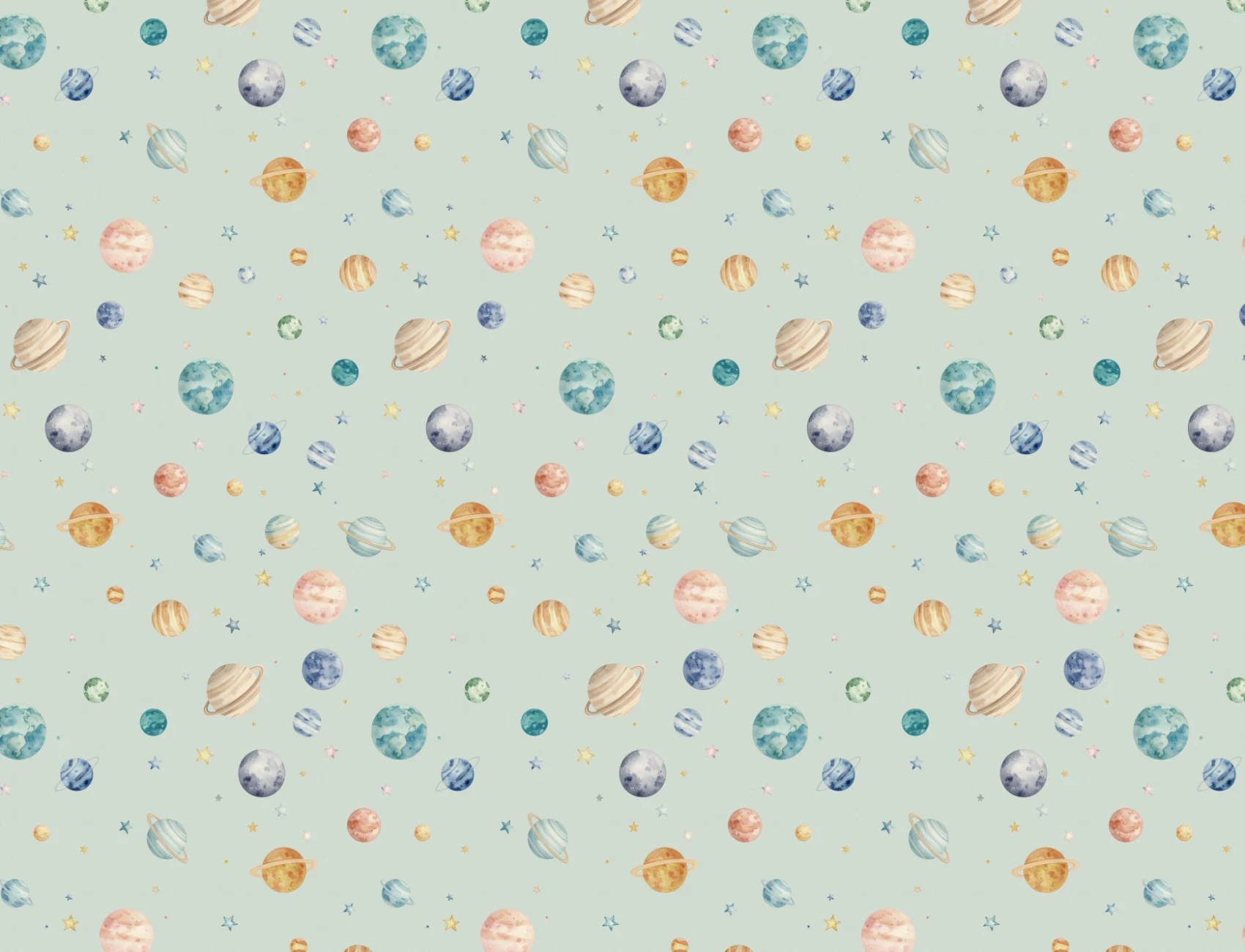 Wonder Blue Celestial Kids' Space Adventure Mural-tapeter