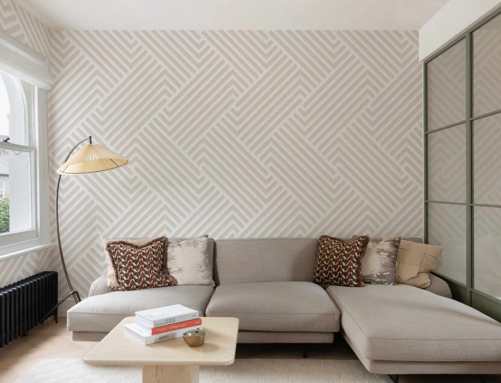 3D Geometric Stripes Wallpaper