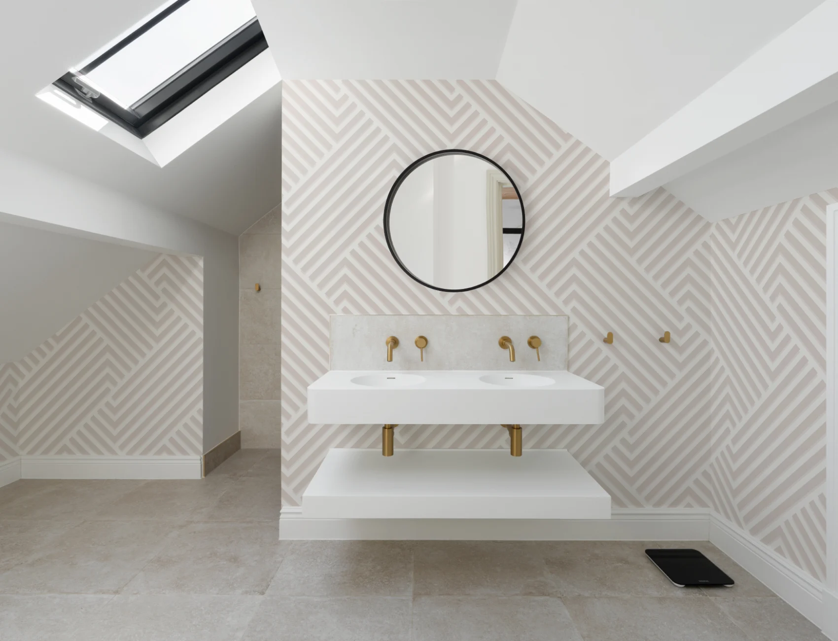 3D Geometric Stripes Wallpaper