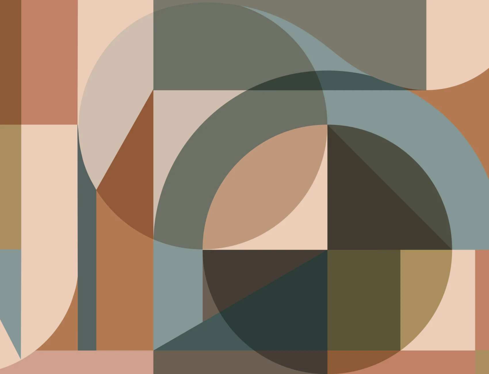 Multicolor Abstract Geometric Modern Pattern Mural