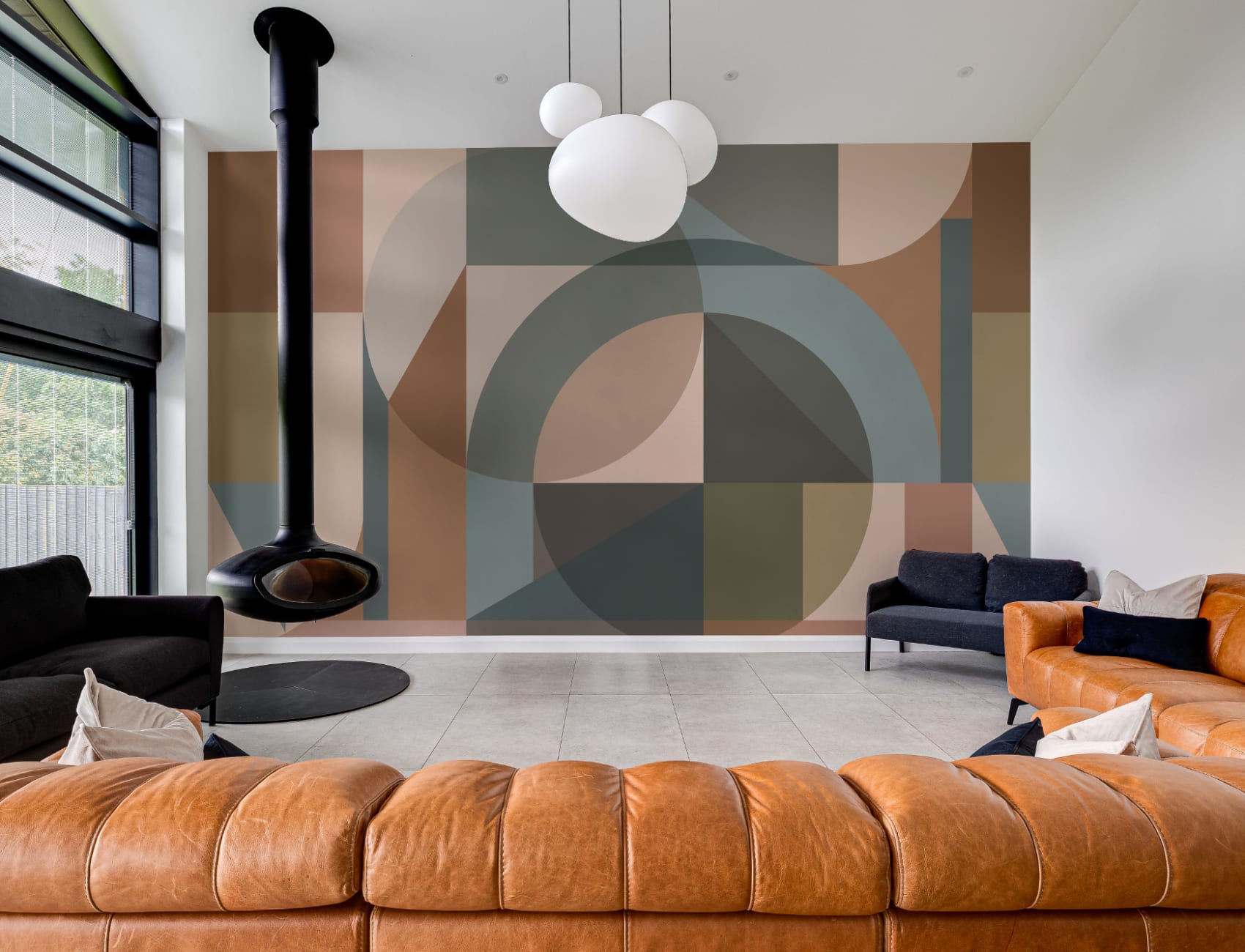 Multicolor Abstract Geometric Modern Pattern Mural
