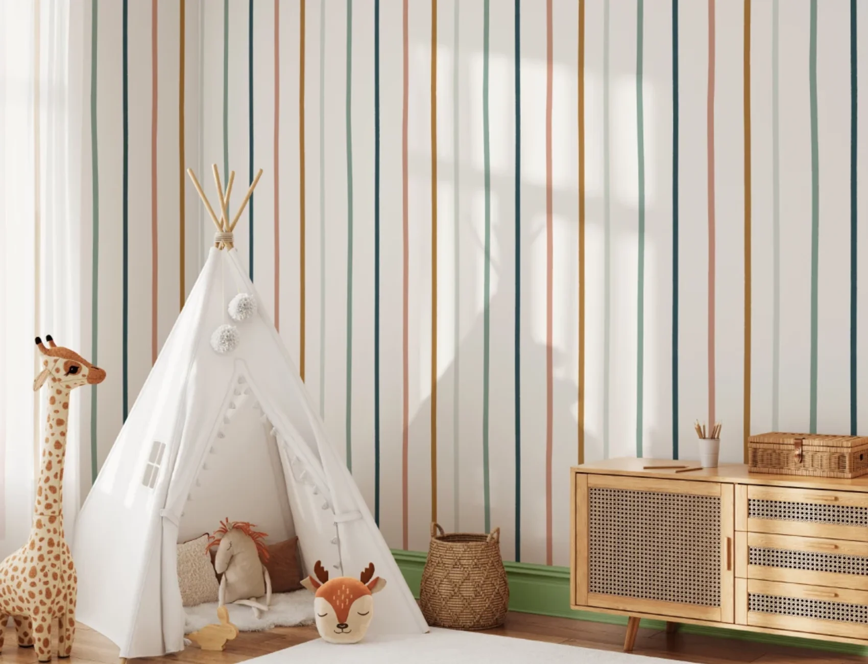 Earthy Vertical Rainbow Wallpaper