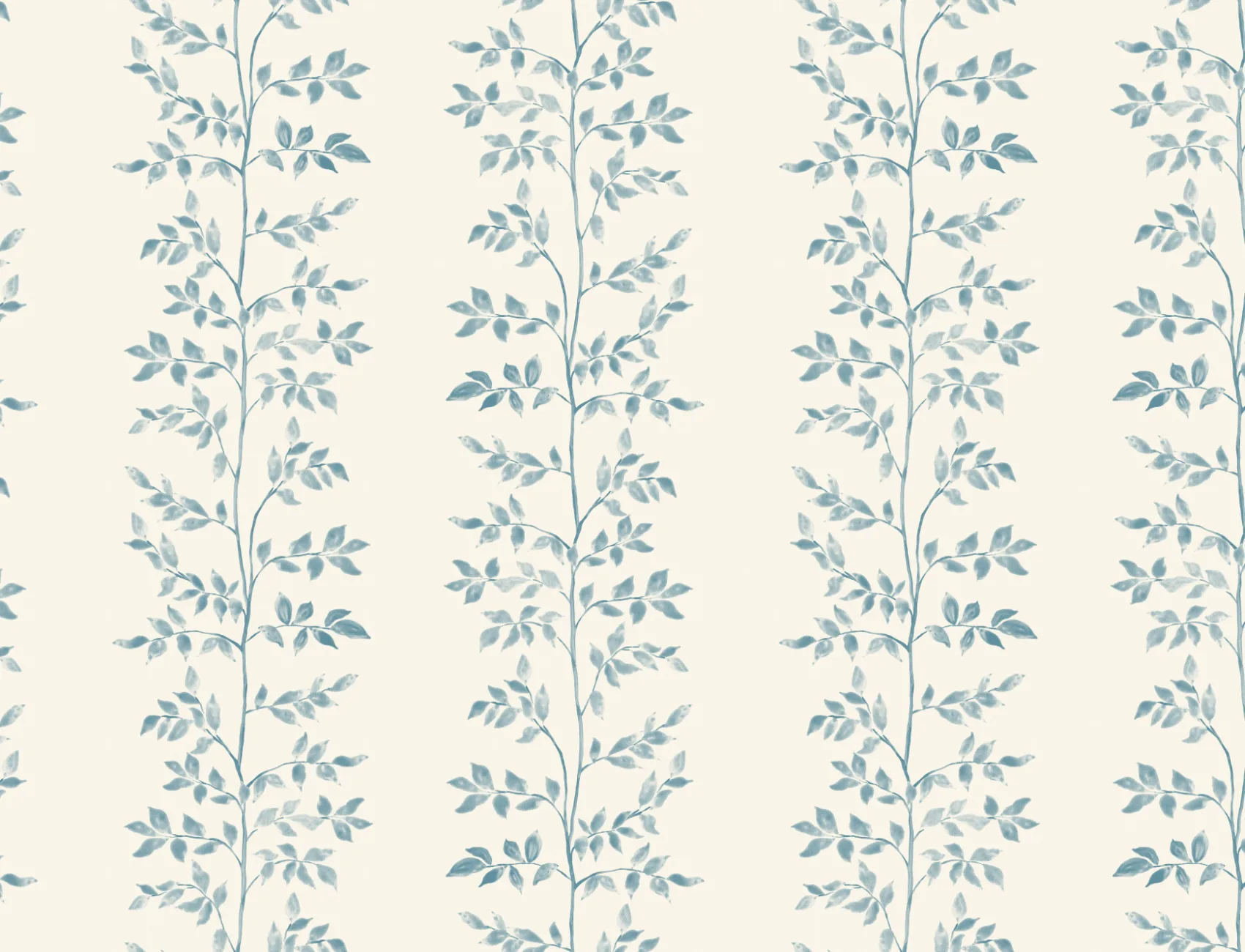 Sininen kasvitieteellinen Leaf Pattern kuvatapetti Serene tilat
