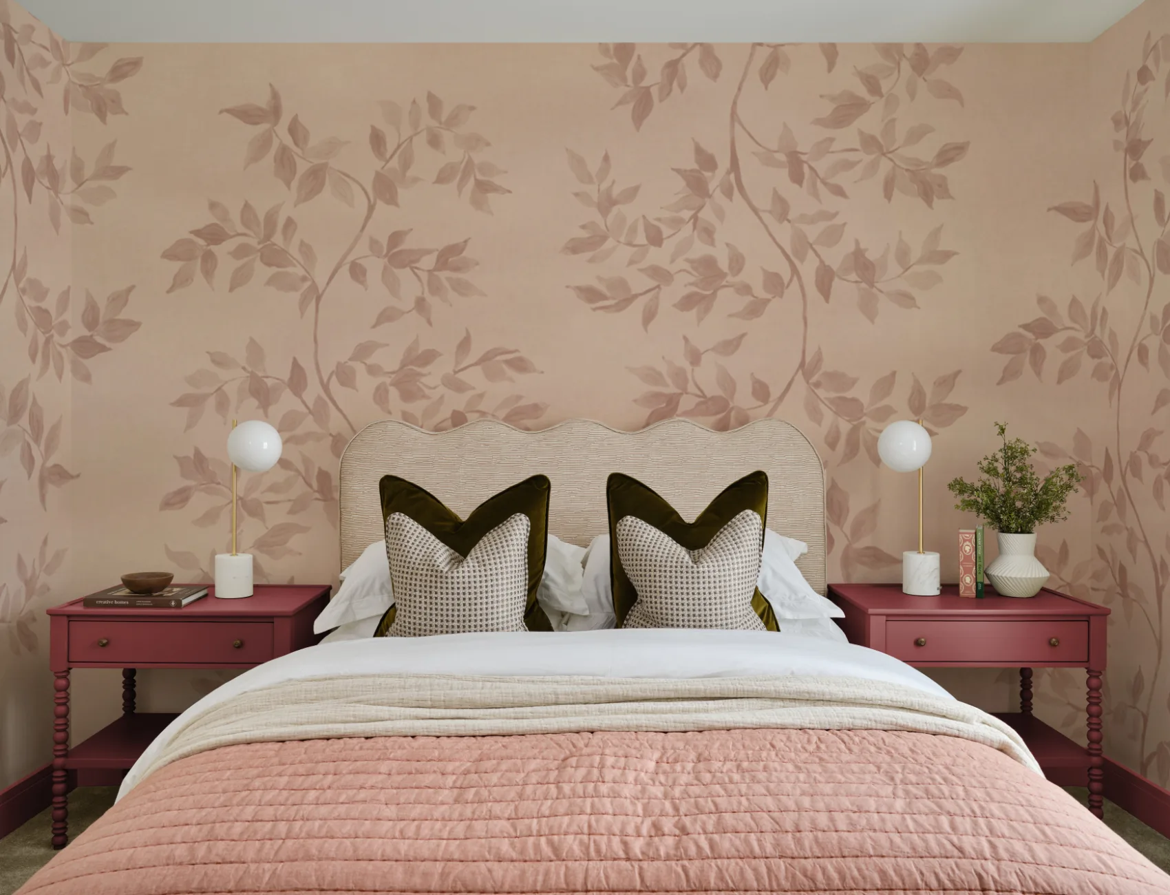 Roz botanic stil vintage natura inspirat murale