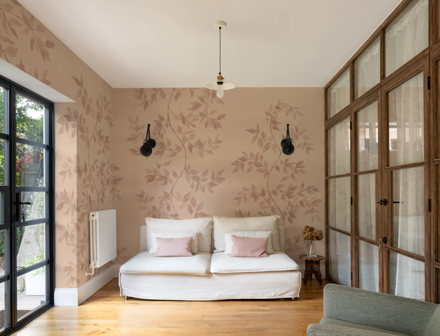 Roz botanic stil vintage natura inspirat murale