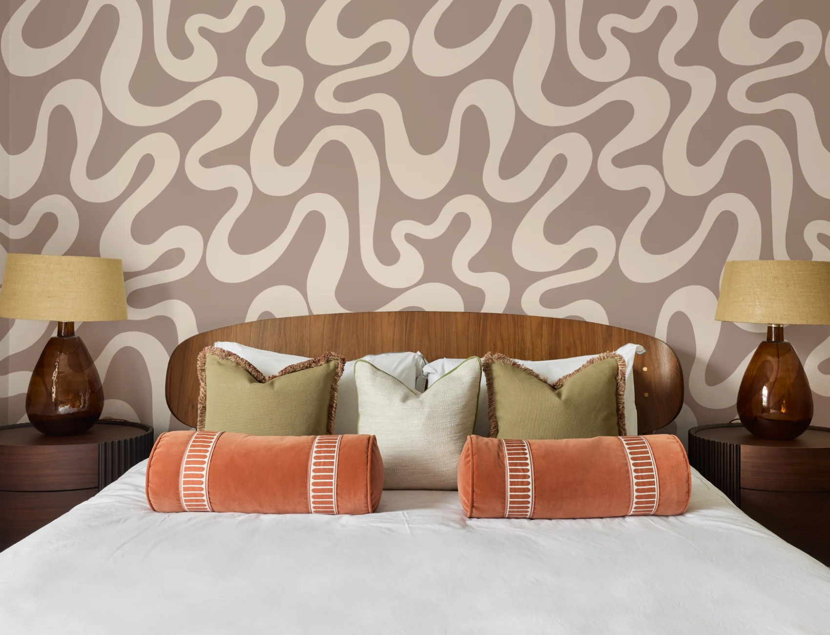 Warm Brown Swirl Abstrakte Muster Tapete