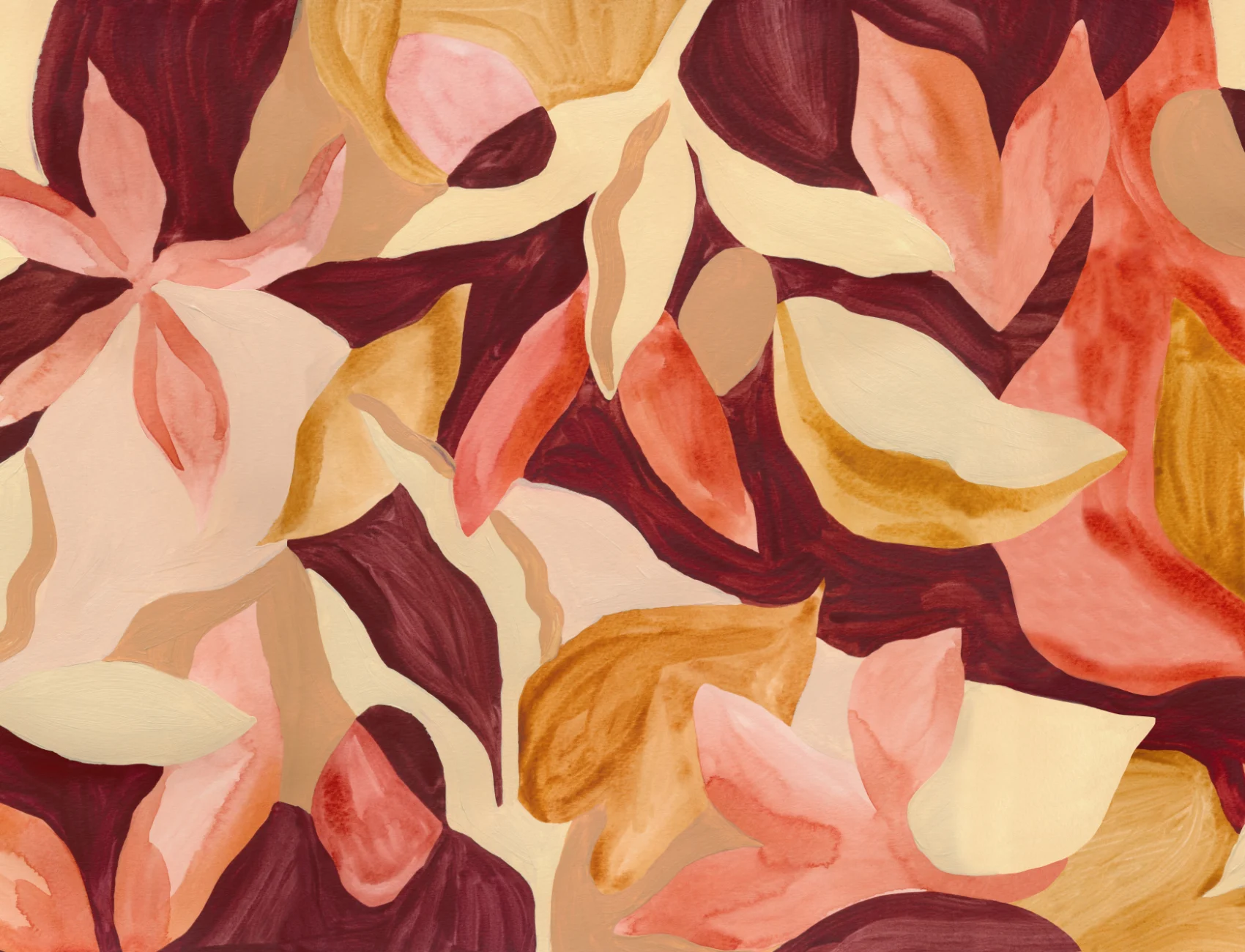 Multicolor Abstract Floral Bold Mural