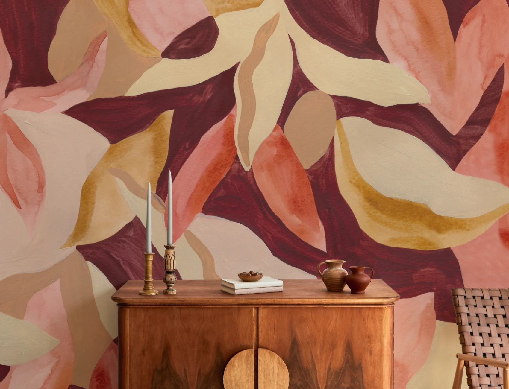 Multicolor Abstract Floral Bold Mural