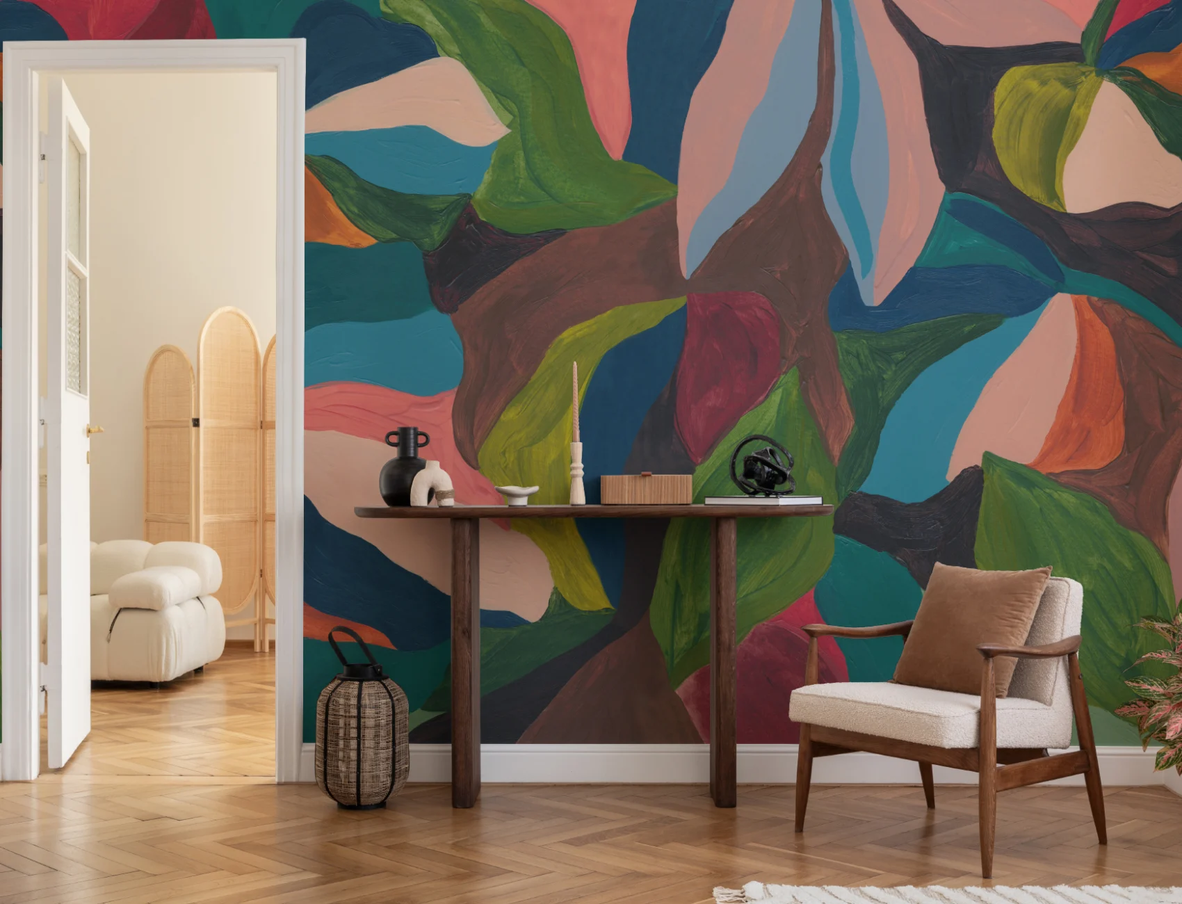 Multicolor Abstract Art Vibe Bold Statement Wall Mural
