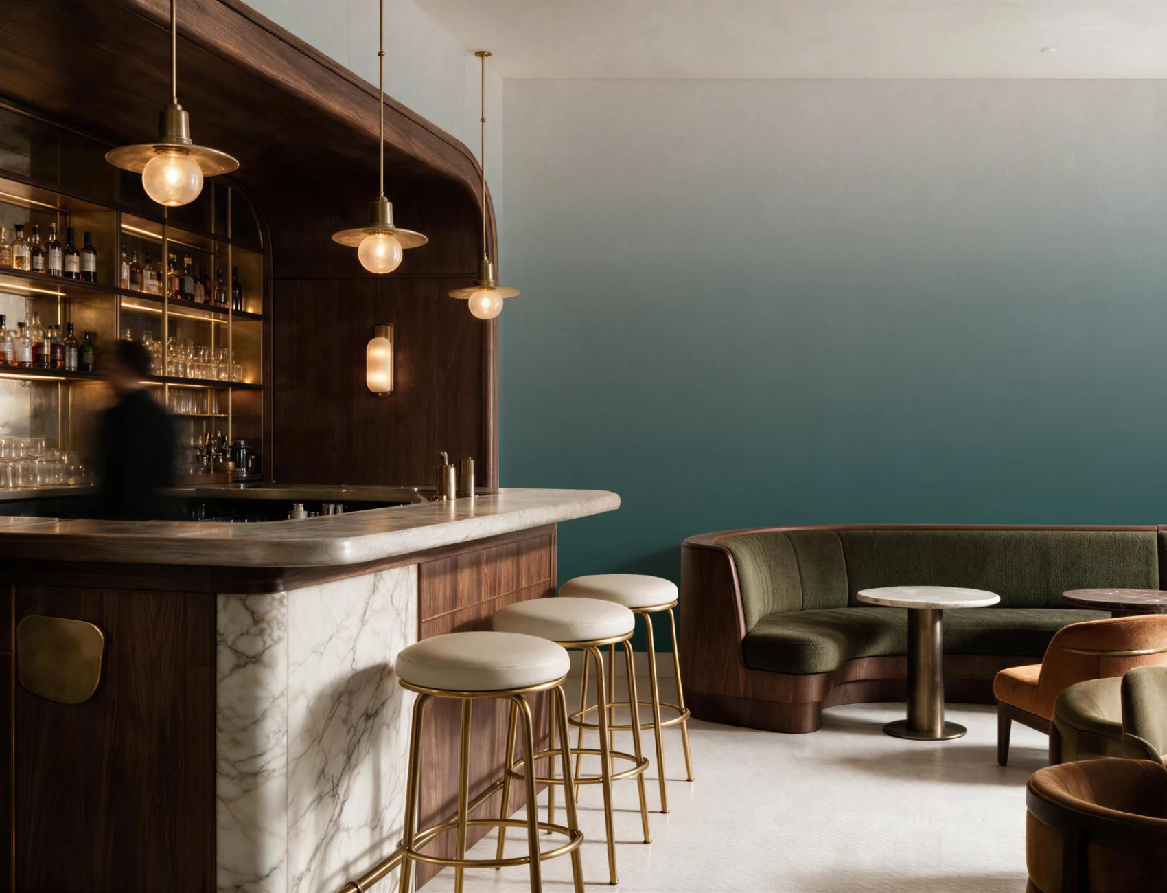 Forest Green Ombre Wallpaper Mural