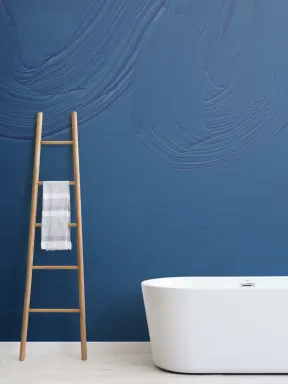 Classic Blue Paint Brush Stroke Texture Wallpaper Mural