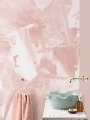 Fototapete Abstrakte Pinselstriche Rosa und Beige