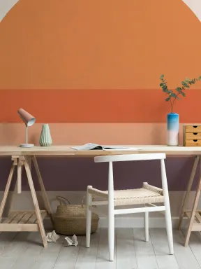 70’s Orange Sunset Block Color Retro Wallpaper Mural