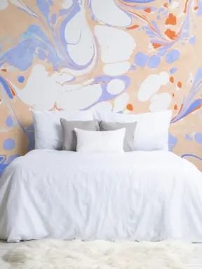 Orange & Purple Marbled Wallpaper Mural