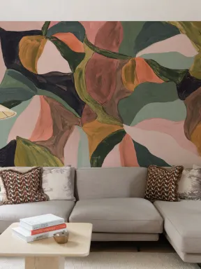 Design abstrait multicolore contemporain papier peint panoramique