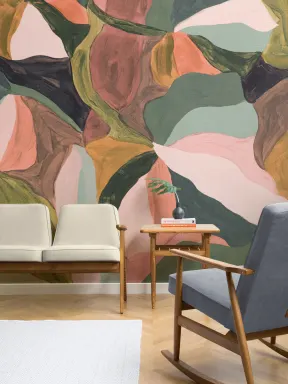 Flerfarvet abstrakt kunstdesign moderne fototapet