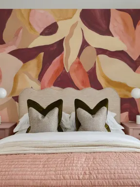 Carta da parati floreale astratta multicolore audace