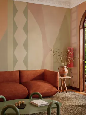 Warm Abstract Multicolor Geometric Mural