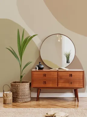 Warm Earthy Abstract Pebble Pattern Wall Mural