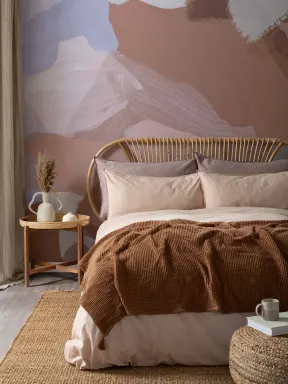 Lilac and Red Abstract Art Wall Mural