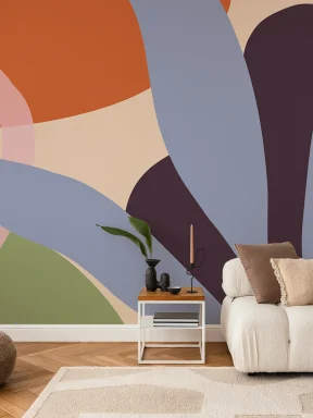 Panoramique feuilles tropicales multicolores et extra larges