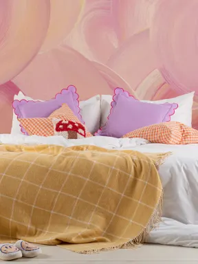 Pink Painted Swirl Brush Strokes Wall Mural