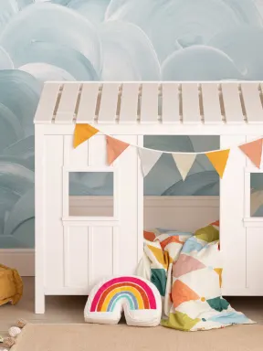 Papel Pintado Pinceladas de Remolino Azul