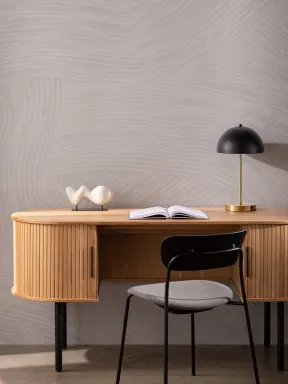 Papier Peint Panoramique beige aux formes courbes et fluides